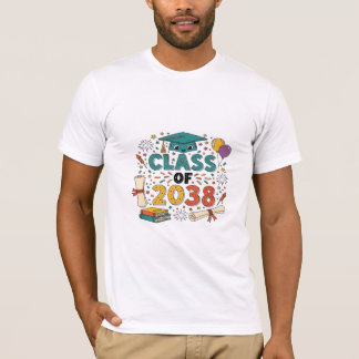 Camiseta Clase de Diseño de Graduación 2038 Celebrar la