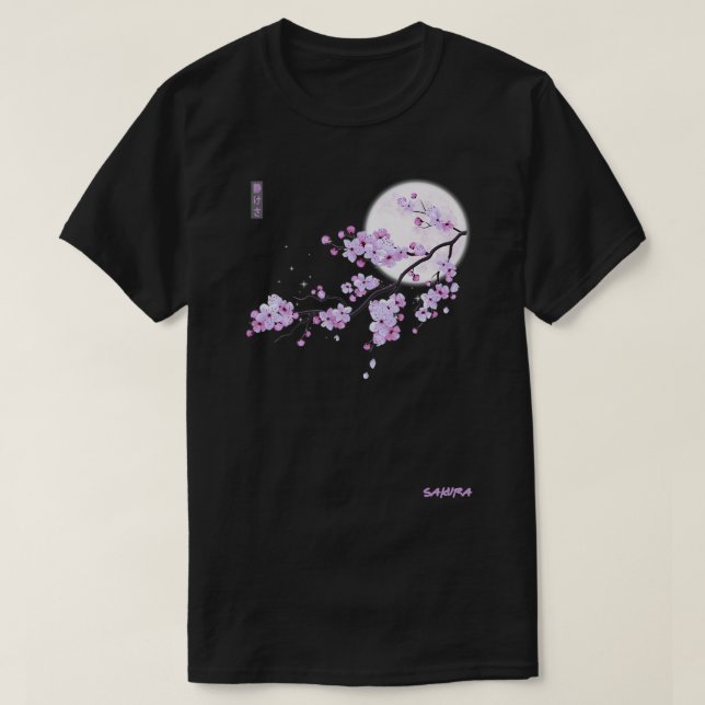 Camiseta Clase de flor de cerezo sakura púrpura japonesa (Diseño del anverso)