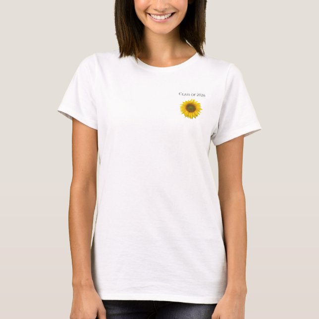 Camiseta Clase de girasol amarillo de 2025 Graduación (Anverso)