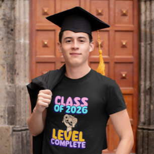 Camiseta Clase de Graduación 2026 Nivel Gamer Completo