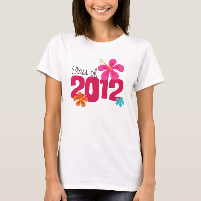 Camiseta Clase de graduación de 2012 hibiscos (Anverso)
