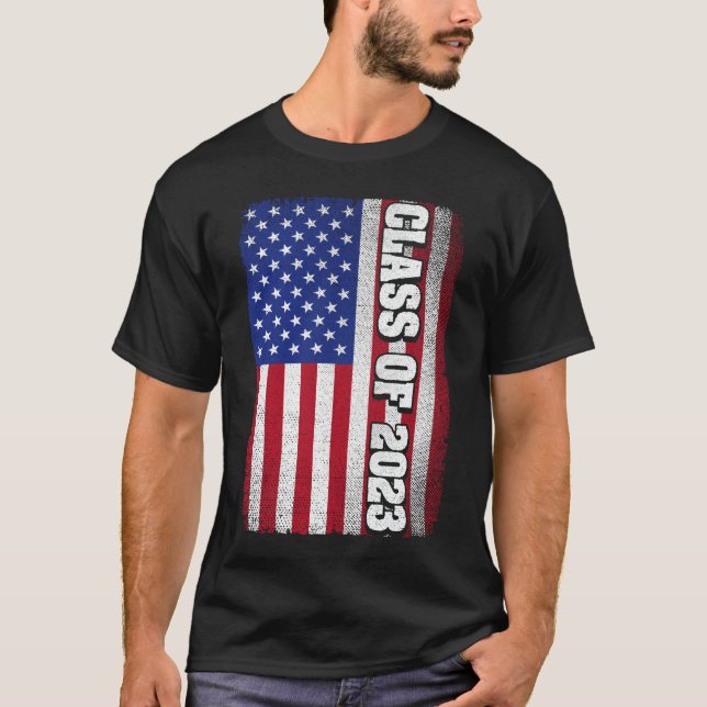 Camiseta Clase de graduación de 2023 bandera estadounidense (Anverso)
