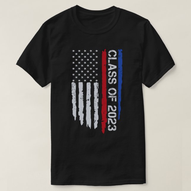 Camiseta Clase de graduación de 2023 bandera estadounidense (Diseño del anverso)