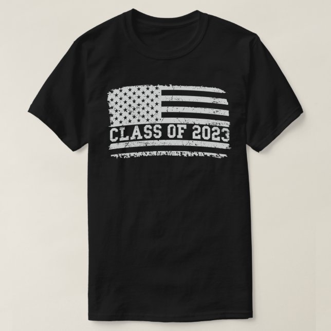 Camiseta Clase de graduación de 2023 bandera estadounidense (Diseño del anverso)