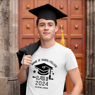 Camiseta Clase de graduación de 2024 Nombre personalizado T