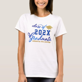 Camiseta Clase de graduación de 2025 de Blue Gold White