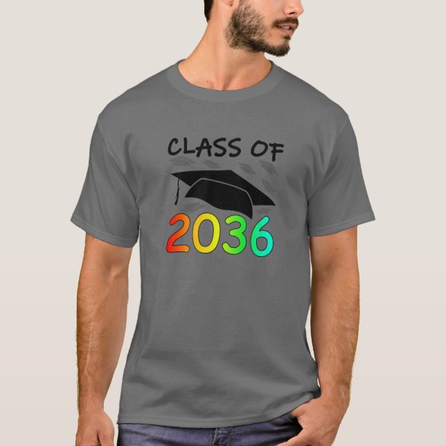 Camiseta Clase De Graduación De 2036 Impresiones De Mano Es (Anverso)