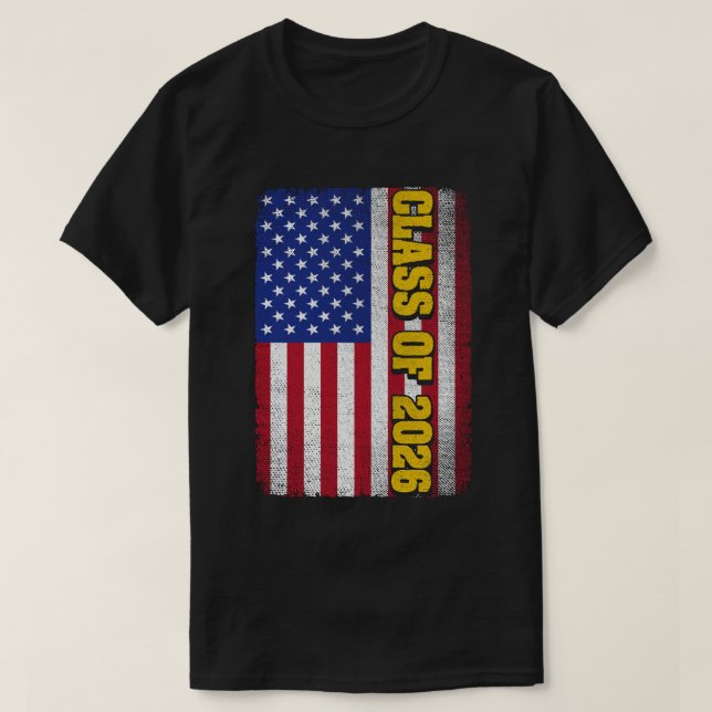 Camiseta Clase De Graduación De La Bandera Estadounidense S (Diseño del anverso)