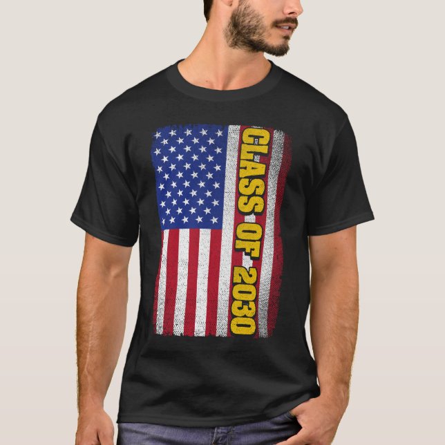 Camiseta Clase De Graduación De La Bandera Estadounidense S (Anverso)