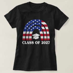 Camiseta Clase De Graduación De La Bandera Norteamericana R