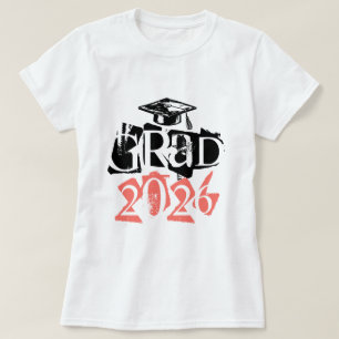 Camiseta Clase de graduación de la tipografía de coral de g