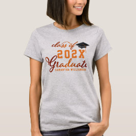 Camiseta Clase de Graduación de Naranja Graduado 2025
