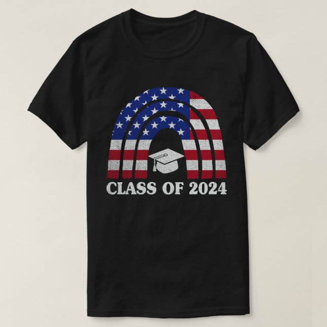 Camiseta Clase De Graduación De Rainbow 2024 Usa American F (Diseño del anverso)