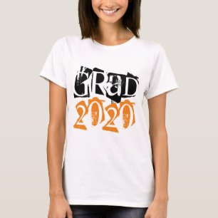 Camiseta Clase de graduación de tipografía de naranja de gr