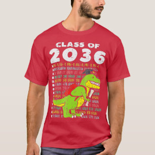 Camiseta Clase De Graduación De Trex Dino En 2036 Crecer Co