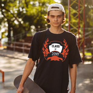 Camiseta Clase de Graduación Flames Tattoo Style