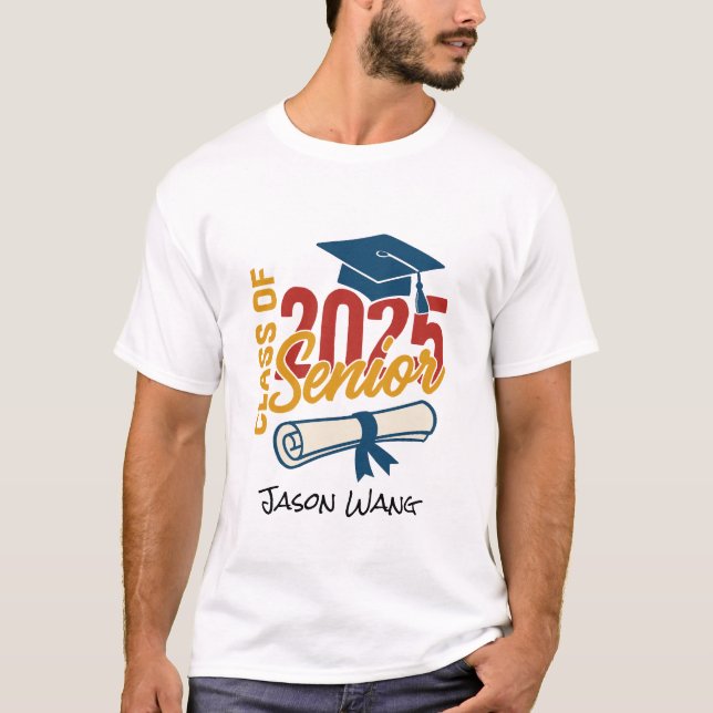 Camiseta Clase De Graduación Personalizada De 2025 (Anverso)