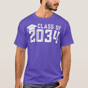 Camiseta Clase De Graduación Preescolar De 2034 Crecer En E