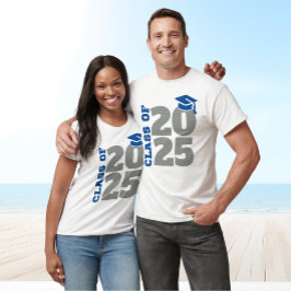 Camiseta Clase de graduado azul y gris de 2025