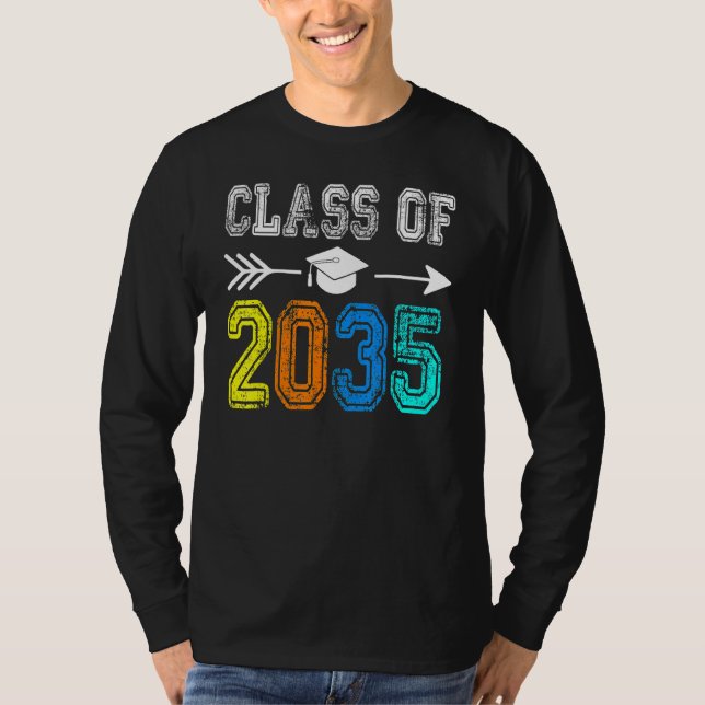 Camiseta Clase De Graduado De Jardín De Niños De 2035 Crece (Anverso)