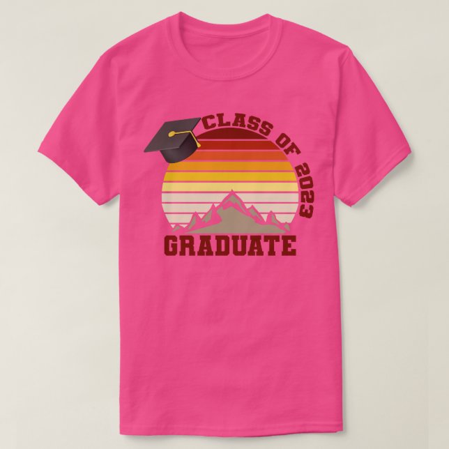 Camiseta Clase de Graduado Retro Sunset 2023 (Diseño del anverso)