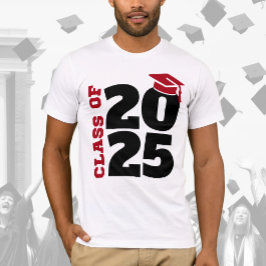 Camiseta Clase de Graduado rojo y negro 2025