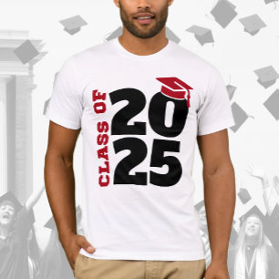 Camiseta Clase de Graduado rojo y negro 2025