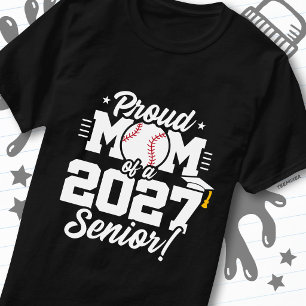 Camiseta Clase de Graduados 2027 Béisbol Mamá Orgullosa