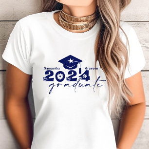 Camiseta Clase de Graduados Personalizada 2024 Azul Marino
