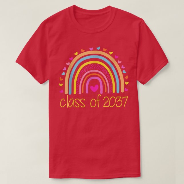 Camiseta Clase De La Escuela Preescolar Rainbow Gradu 2037 (Diseño del anverso)