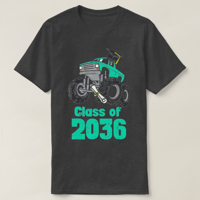 Camiseta Clase De Monster Truck 2036 Primer Día Crecer Wi (Diseño del anverso)