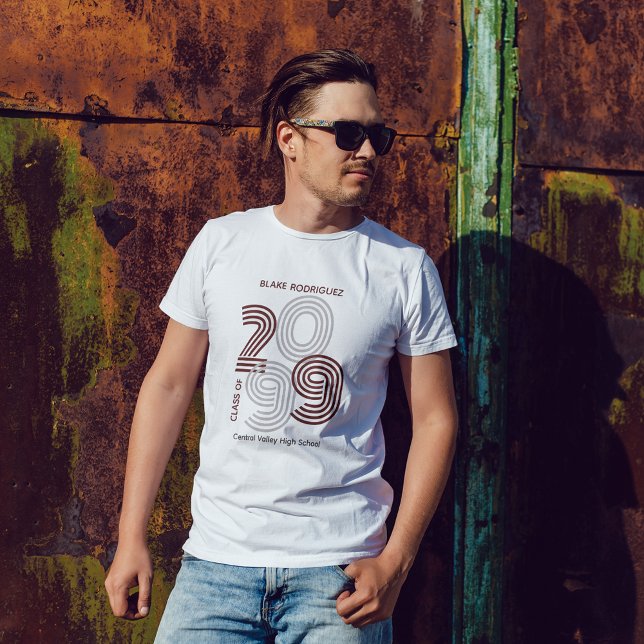 Camiseta Clase de números grandes de Maroon Retro (Subido por el creador)