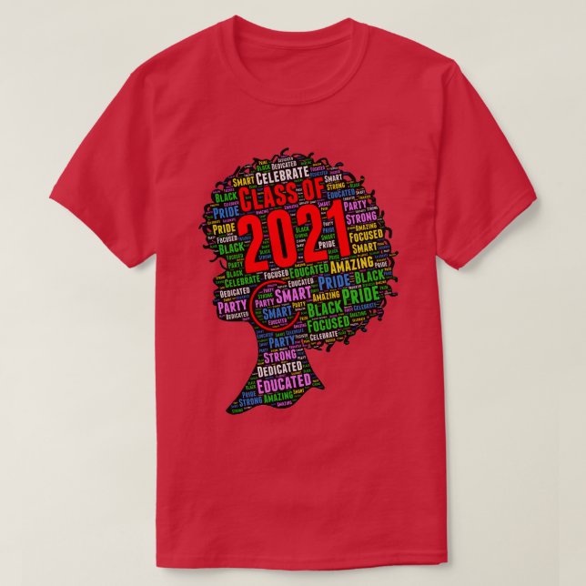 Camiseta Clase de palabras 2021 en afro (Diseño del anverso)