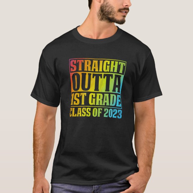 Camiseta Clase De Primer Grado De 2023 Tie Dye Gra (Anverso)
