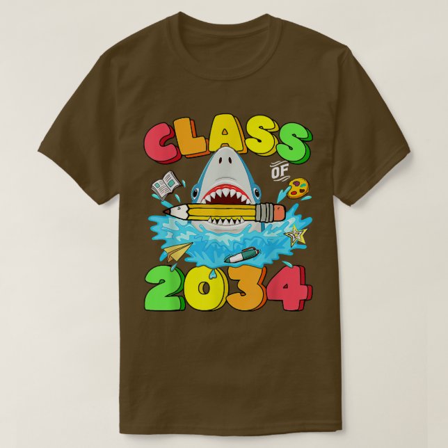 Camiseta Clase de Tiburón 2034 crece conmigo graduación Kin (Diseño del anverso)