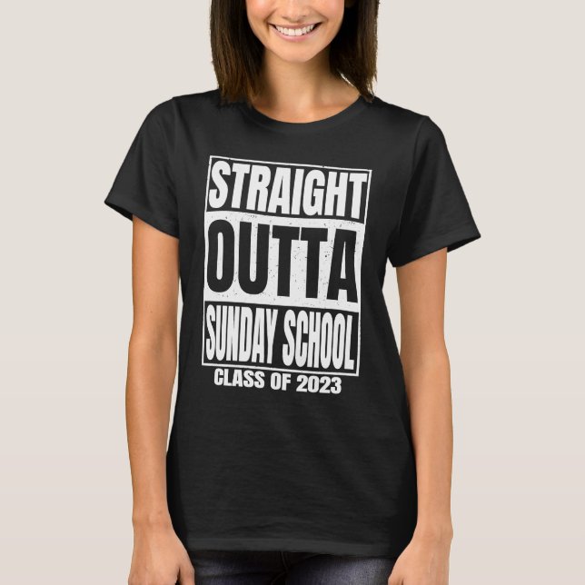 Camiseta Clase Escolar Dominical De 2023 Saliente Directa (Anverso)