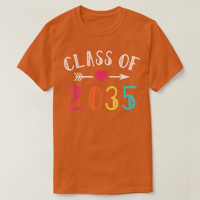 Camiseta Clase Feliz Del Gradu Preescolar 2035 (Diseño del anverso)