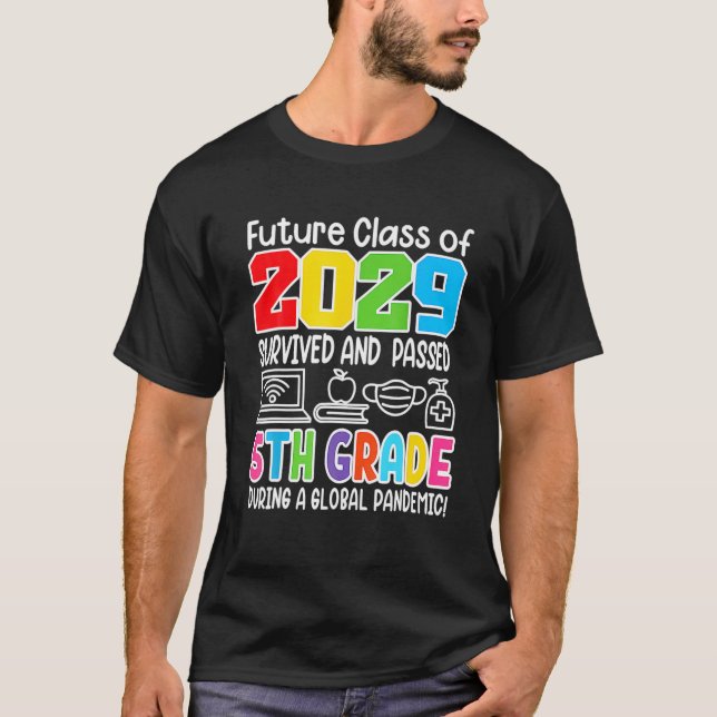 Camiseta Clase Futura De 2029 I Graduación Escolar I Quinto (Anverso)