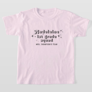 Camiseta Clase Gris Negra Nombre del Equipo Escuadrón Cualq