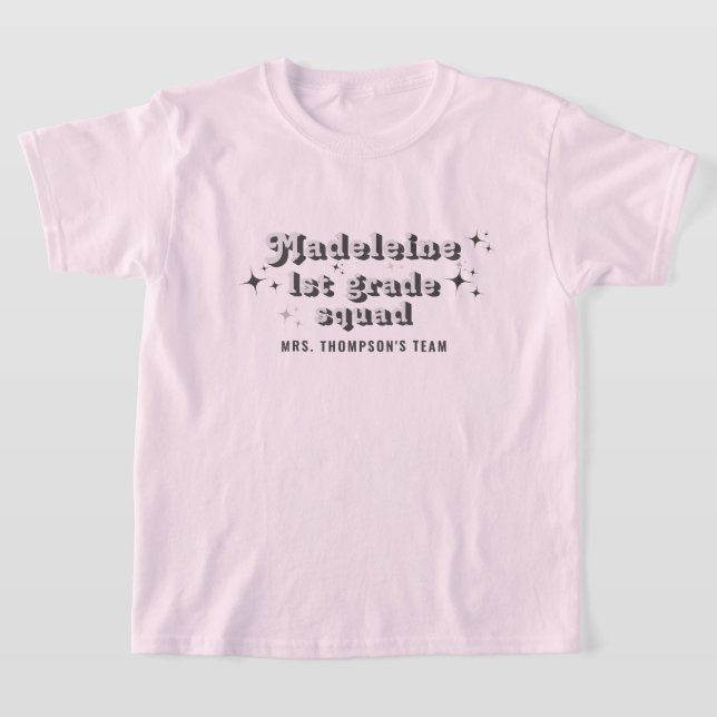 Camiseta Clase Gris Negra Nombre del Equipo Escuadrón Cualq (Distribución)