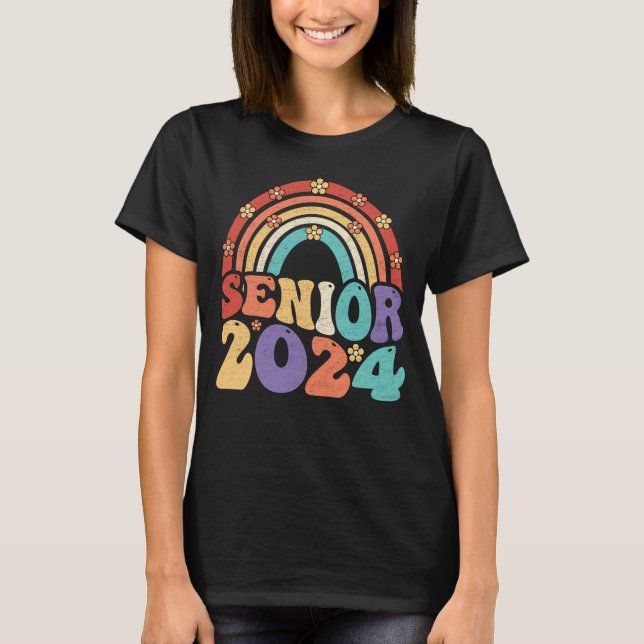 Camiseta Clase Groovy Retro Senior 2024 De Graduación 2024 (Anverso)