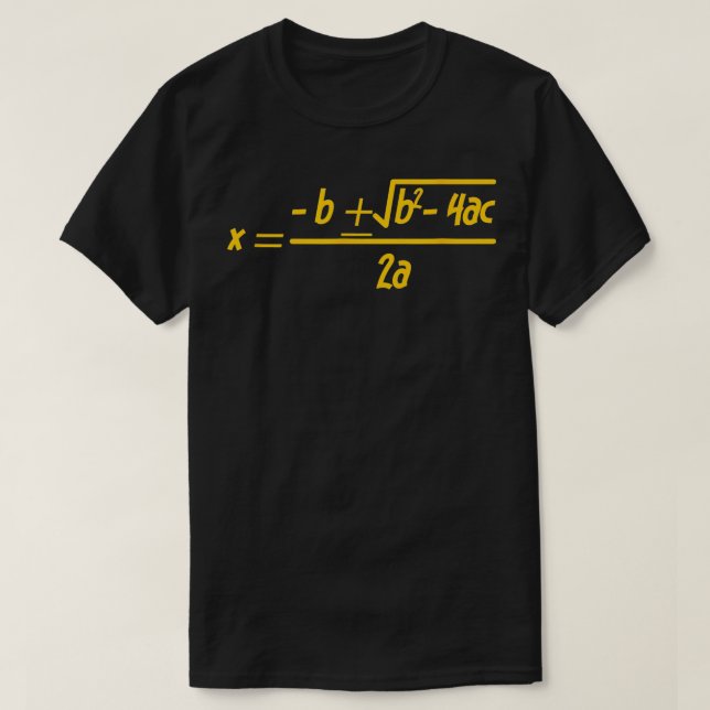 Camiseta Clase matemática de fórmula cuadrática (Diseño del anverso)