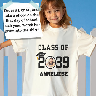 Camiseta Clase Personalizada de 2039 Crece Conmigo Primer D