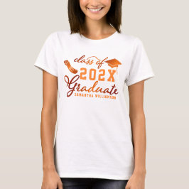 Camiseta Clase personalizado de Graduación de Naranja Gradu