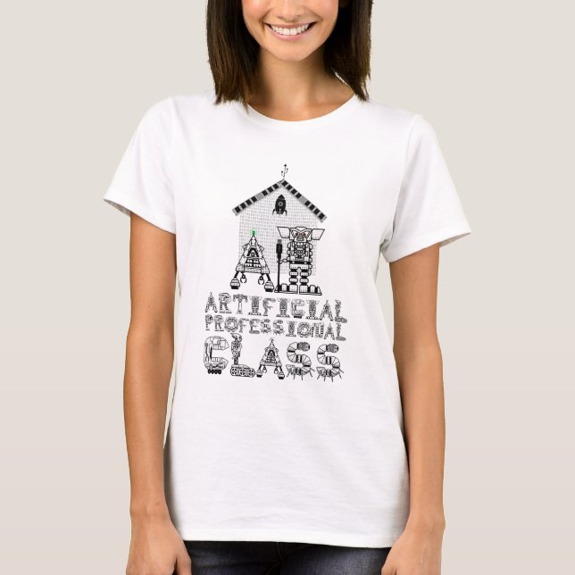 Camiseta Clase Profesional Artificial de Robótica Divertida (Anverso)
