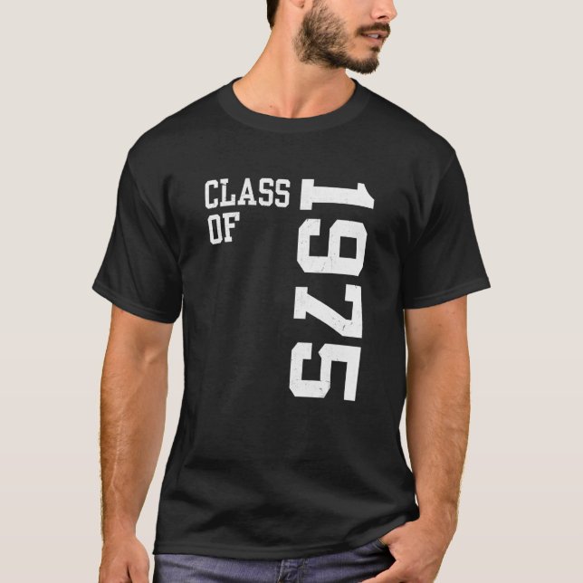 Camiseta Clase Retro de 1975 Vin de Reunión Escolar Superio (Anverso)