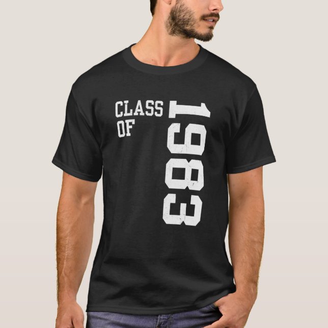 Camiseta Clase Retro de 1983 Vin de Reunión de Secundaria S (Anverso)