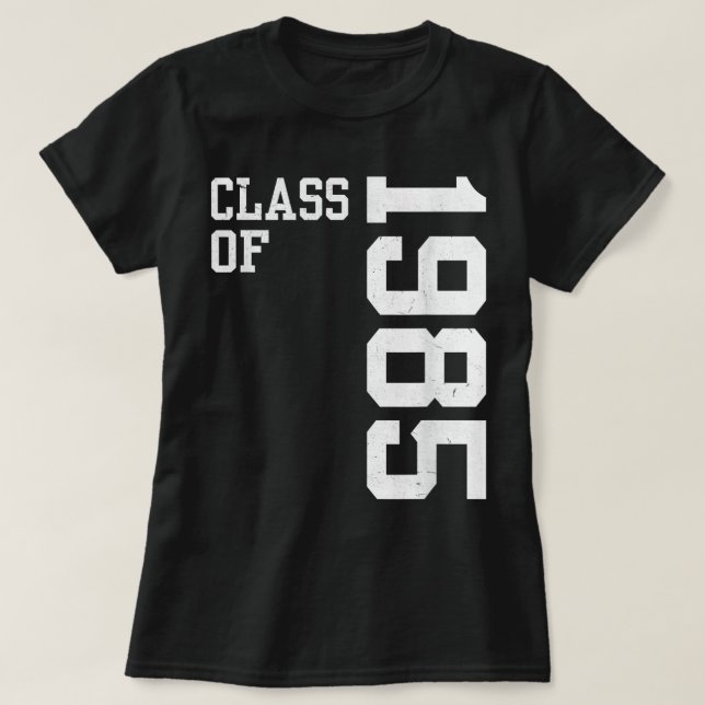 Camiseta Clase Retro de 1985 Vin de Reunión Escolar Superio (Diseño del anverso)