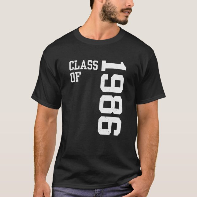 Camiseta Clase Retro de 1986 Vin de Reunión de Secundaria S (Anverso)
