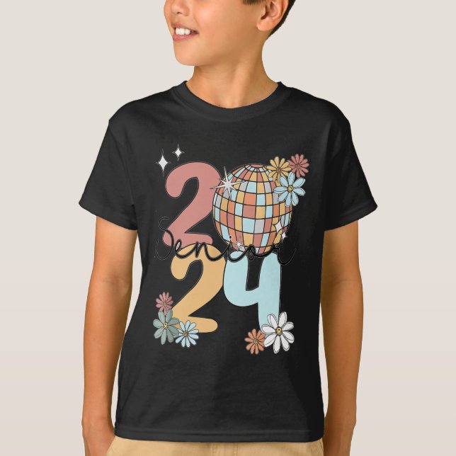 Camiseta Clase Retro Senior 2024 Disco Ball De Graduado 202 (Anverso)